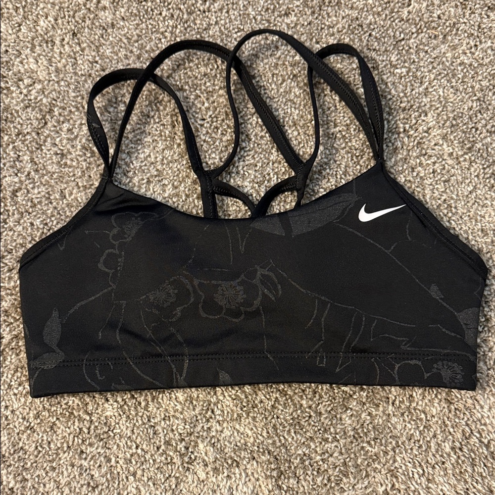 Nike Black Floral Sports Bra